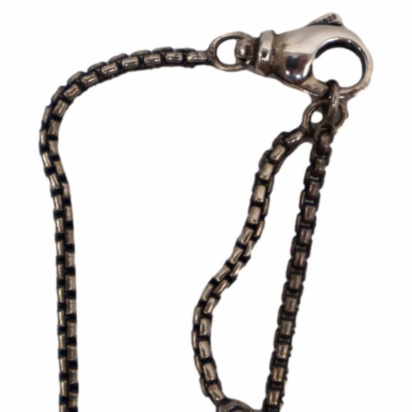 DAVID YURMAN Chiclet Small Sterling Silver Triple Drop Pendant Blue Necklace - Picture 6 of 7